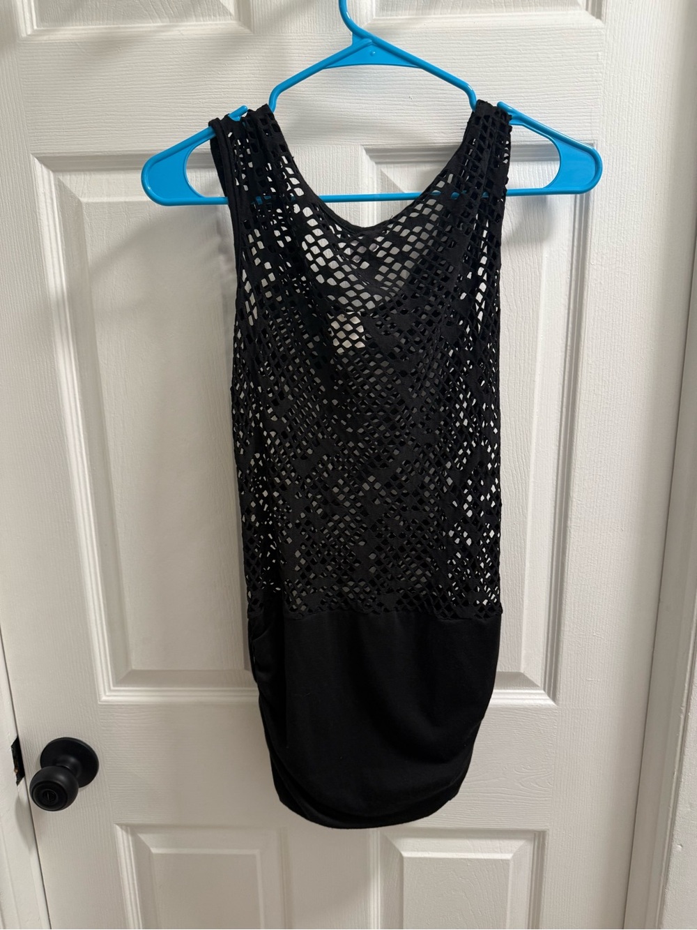 NWT Wet seal Black Crochet Swim Cover-Up Tank/Dress